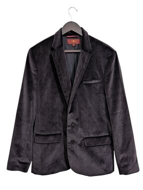 ​7 For All Mankind Men’s Velvet Diamond Pattern Blazer Jacket Brown Purple M